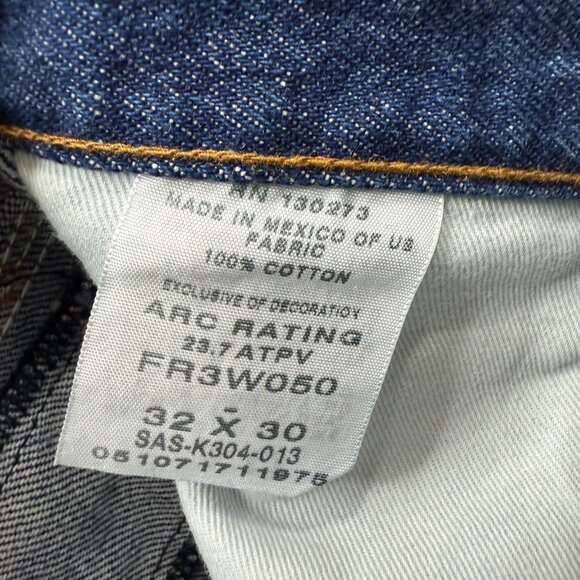 Wrangler Flame Resistant Jeans Men 32 x 30 Blue Relaxed Fit FR3W050 - Picture 5 of 16